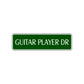 Guitar Player Dr Road Aluminum Metal Novelty Street Plate Sign Wall Gift Decor