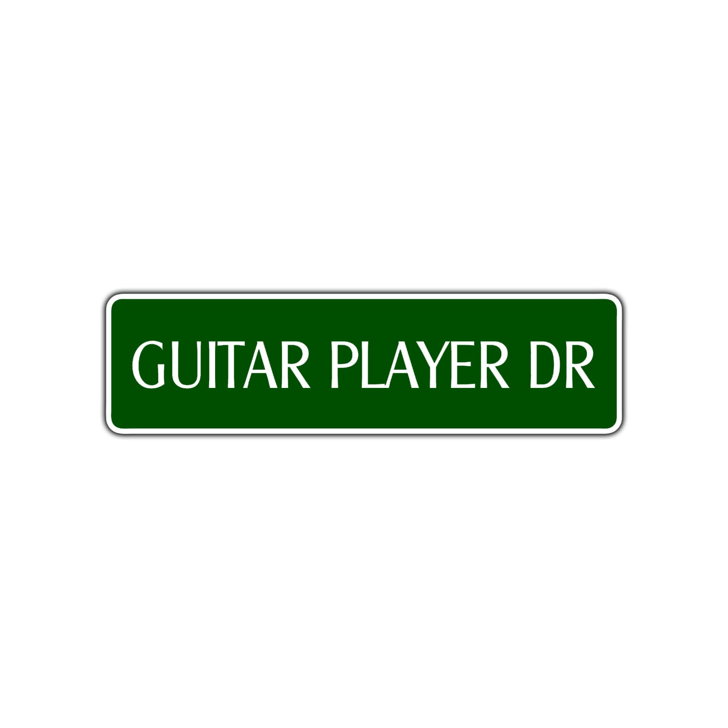 Guitar Player Dr Road Aluminum Metal Novelty Street Plate Sign Wall Gift Decor