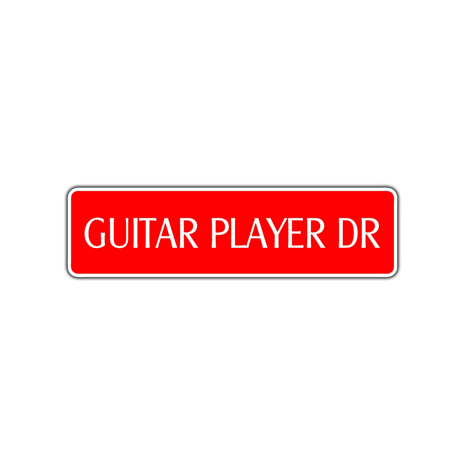 Guitar Player Dr Road Aluminum Metal Novelty Street Plate Sign Wall Gift Decor