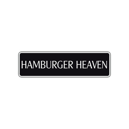 Hamburger Heaven Road Aluminum Metal Novelty Street Plate Sign Wall Gift Decor