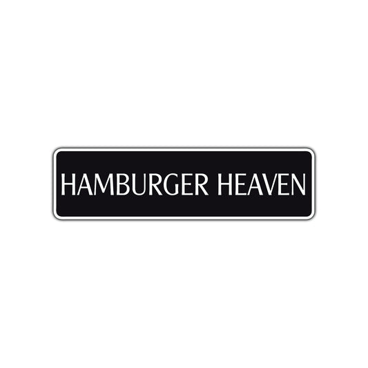 Hamburger Heaven Road Aluminum Metal Novelty Street Plate Sign Wall Gift Decor
