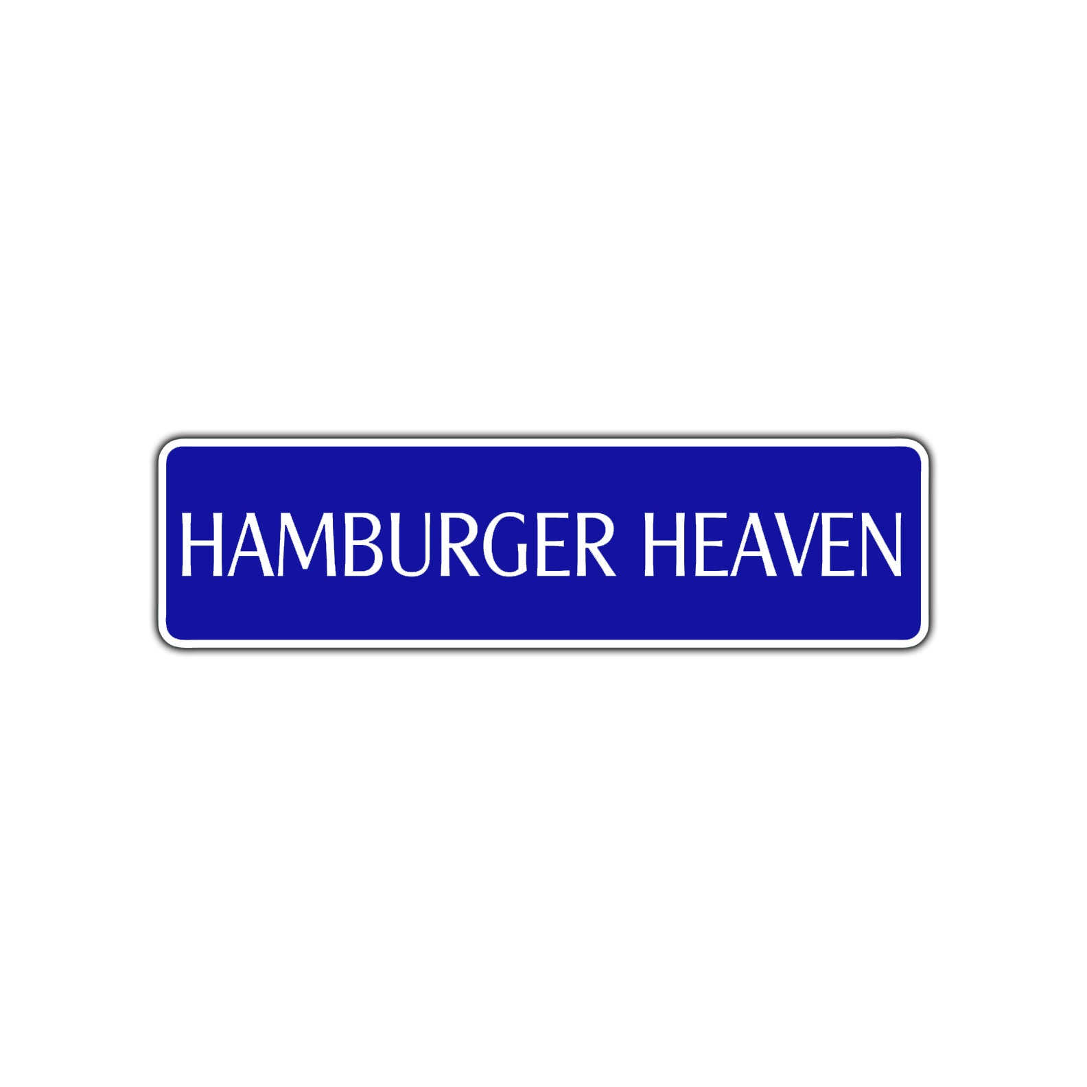 Hamburger Heaven Road Aluminum Metal Novelty Street Plate Sign Wall Gift Decor