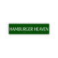 Hamburger Heaven Road Aluminum Metal Novelty Street Plate Sign Wall Gift Decor