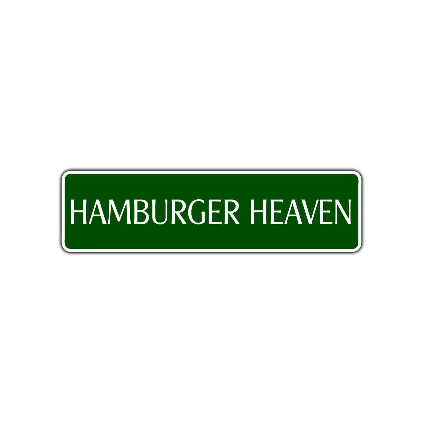 Hamburger Heaven Road Aluminum Metal Novelty Street Plate Sign Wall Gift Decor