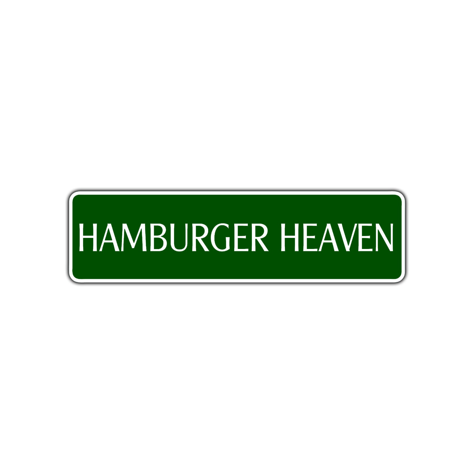 Hamburger Heaven Road Aluminum Metal Novelty Street Plate Sign Wall Gift Decor