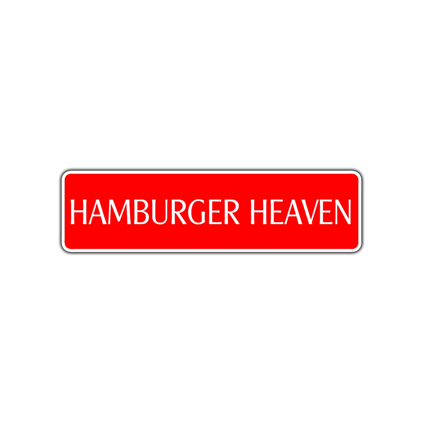 Hamburger Heaven Road Aluminum Metal Novelty Street Plate Sign Wall Gift Decor