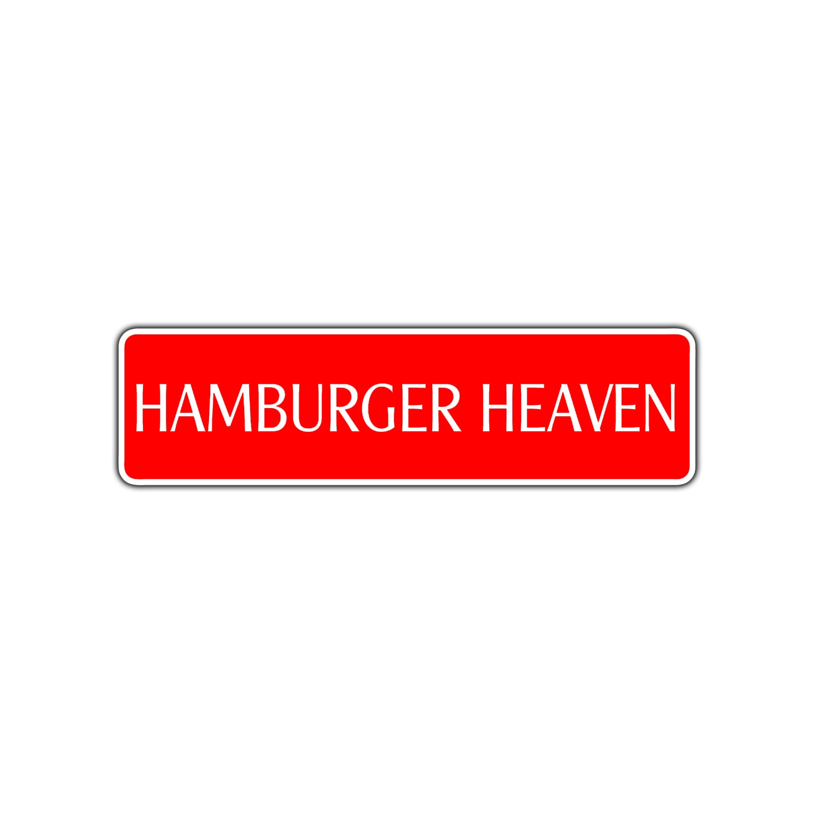 Hamburger Heaven Road Aluminum Metal Novelty Street Plate Sign Wall Gift Decor