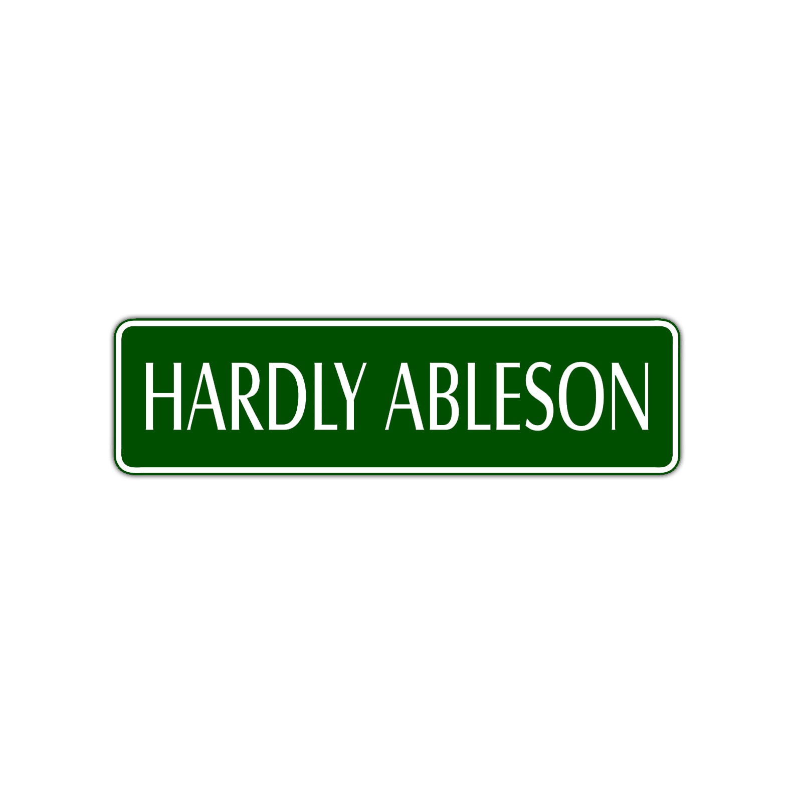 Hardly Ableson Road Aluminum Metal Novelty Street Plate Sign Wall Gift Decor