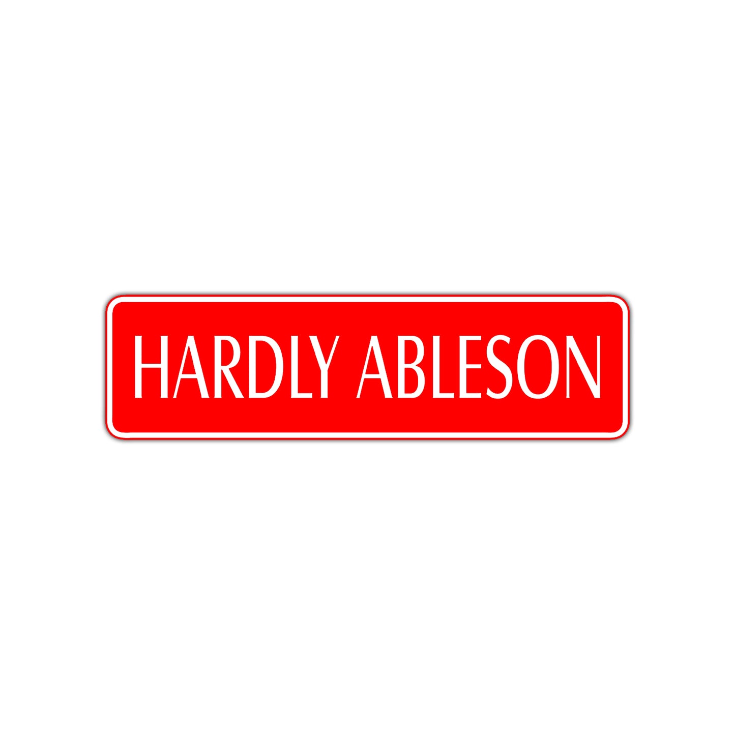 Hardly Ableson Road Aluminum Metal Novelty Street Plate Sign Wall Gift Decor