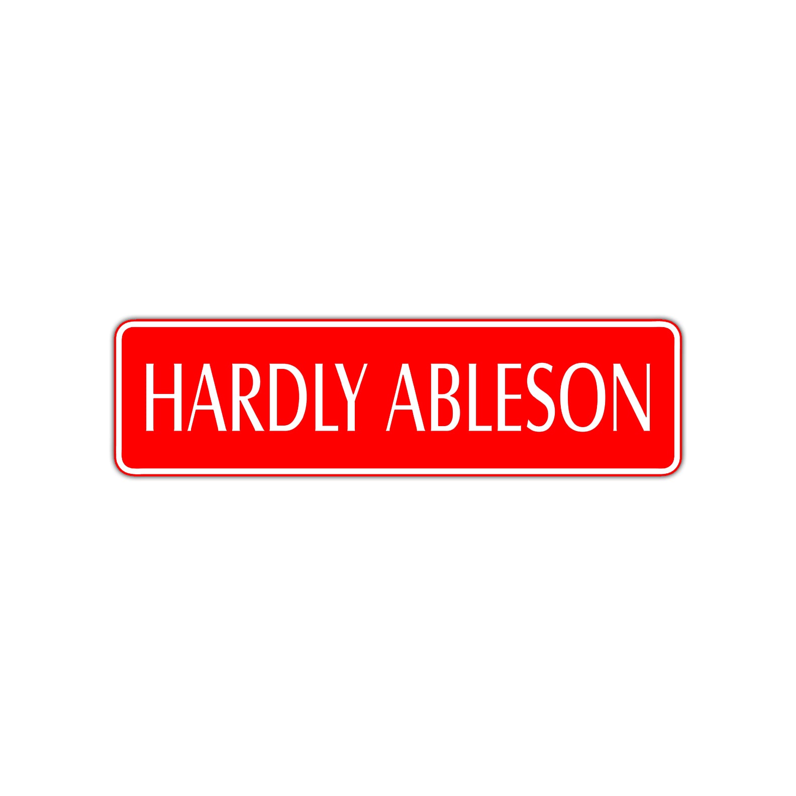 Hardly Ableson Road Aluminum Metal Novelty Street Plate Sign Wall Gift Decor