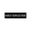Harley Serviced Here Road Aluminum Metal Novelty Street Plate Sign Wall Gift Decor