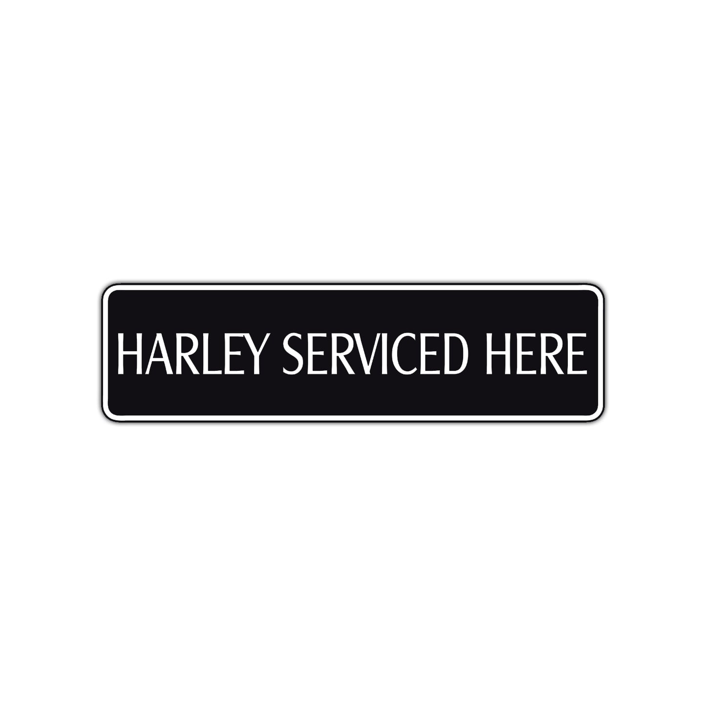 Harley Serviced Here Road Aluminum Metal Novelty Street Plate Sign Wall Gift Decor