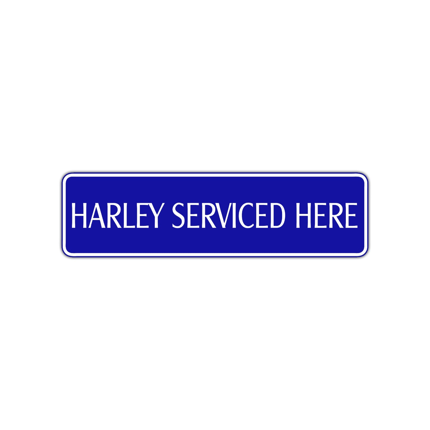 Harley Serviced Here Road Aluminum Metal Novelty Street Plate Sign Wall Gift Decor