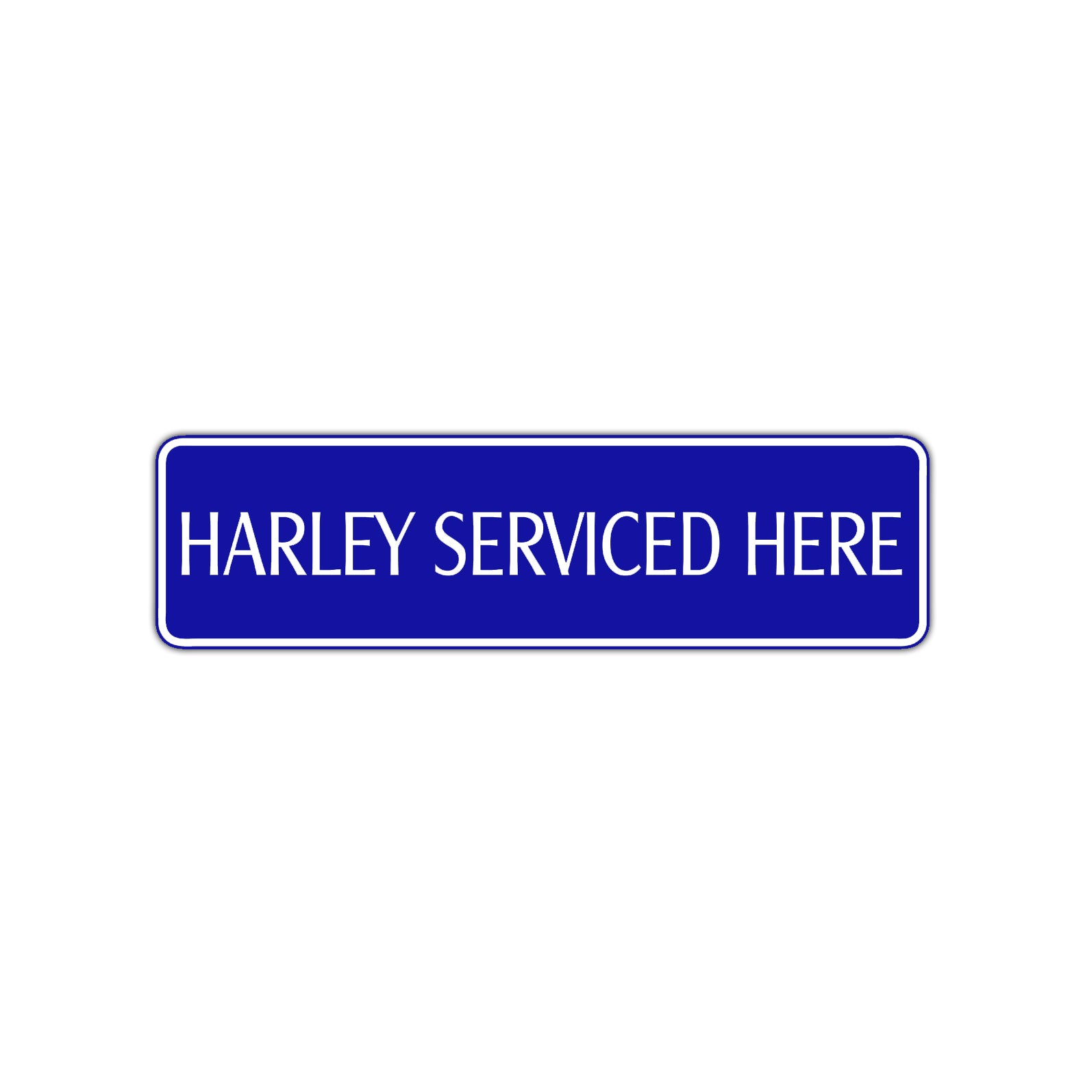 Harley Serviced Here Road Aluminum Metal Novelty Street Plate Sign Wall Gift Decor