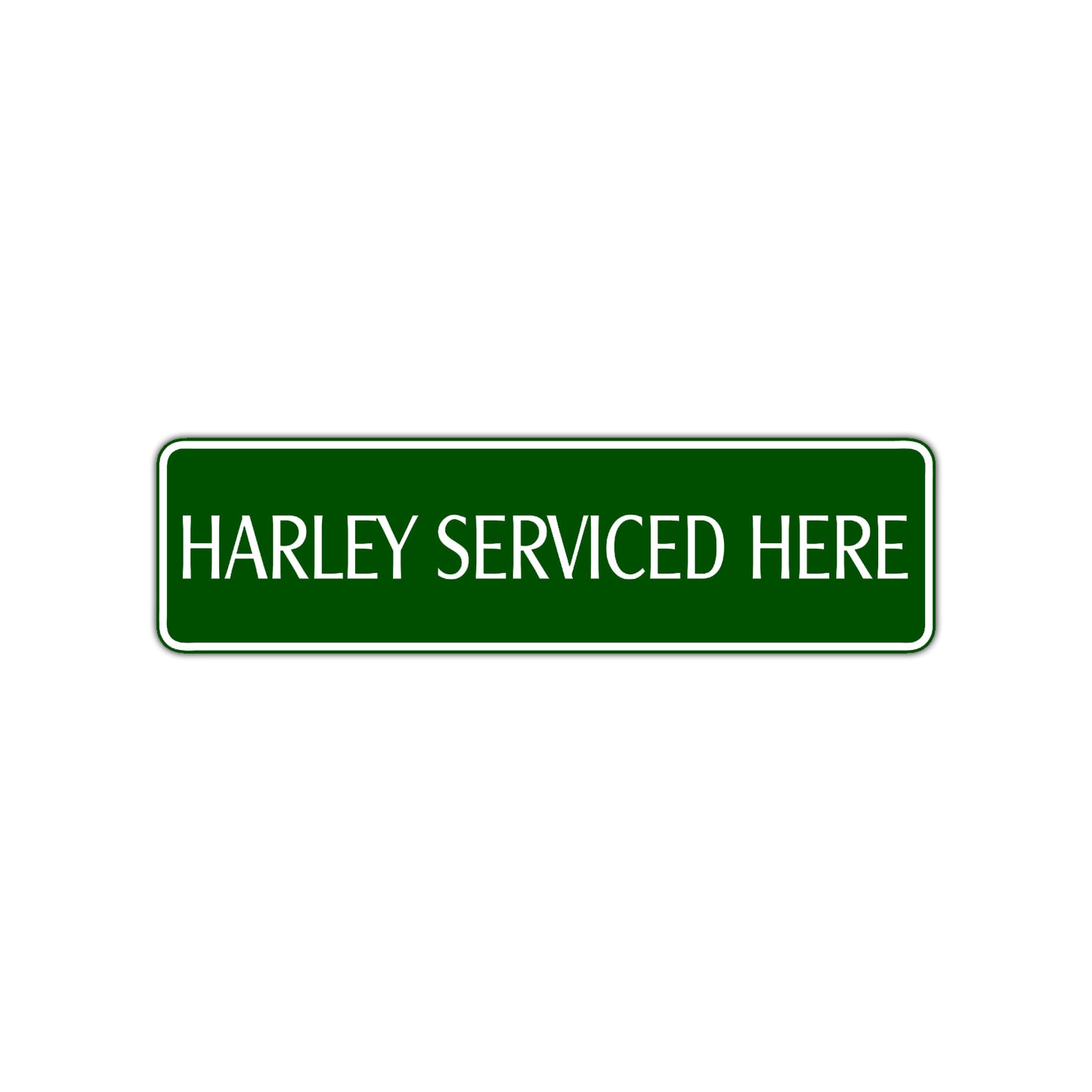 Harley Serviced Here Road Aluminum Metal Novelty Street Plate Sign Wall Gift Decor