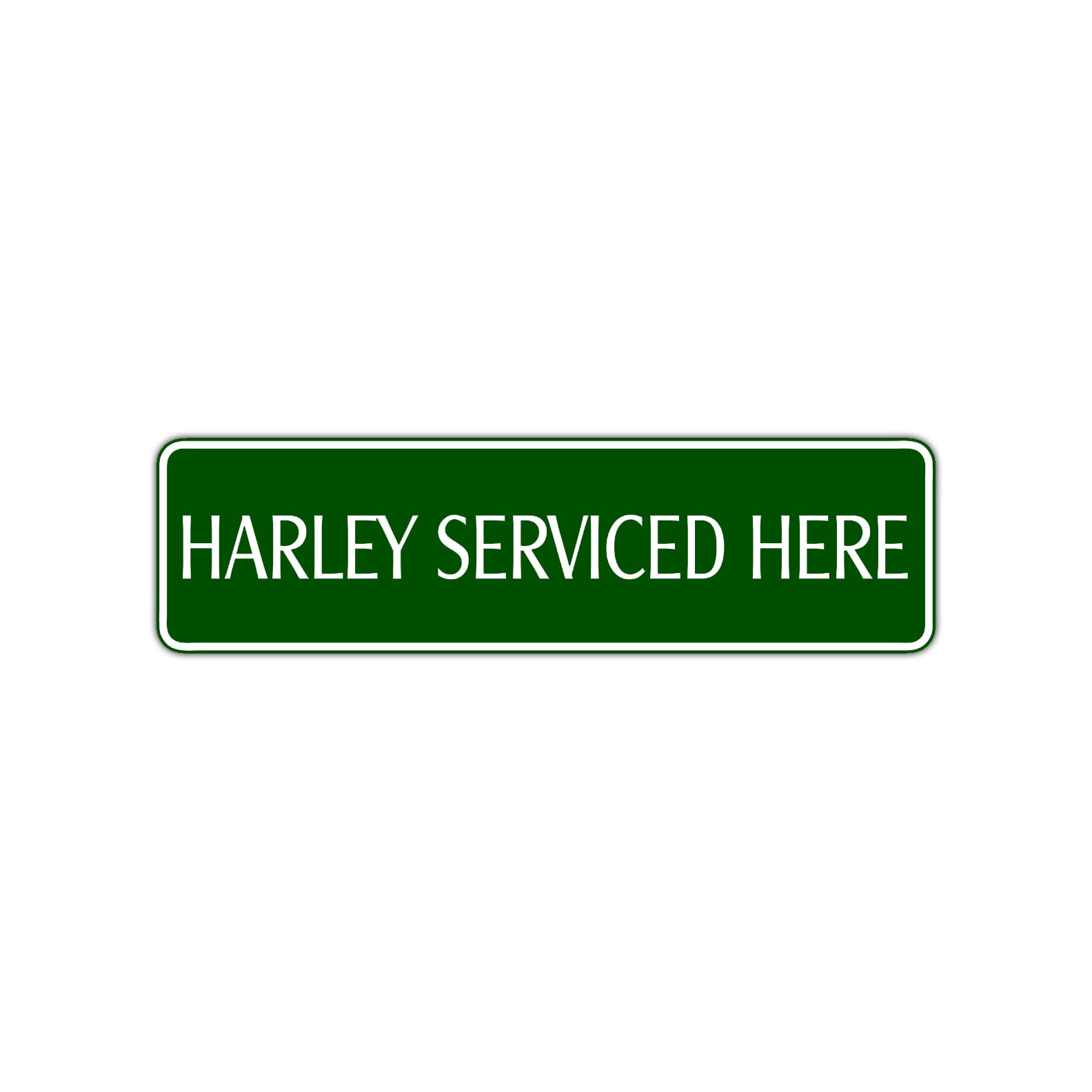 Harley Serviced Here Road Aluminum Metal Novelty Street Plate Sign Wall Gift Decor