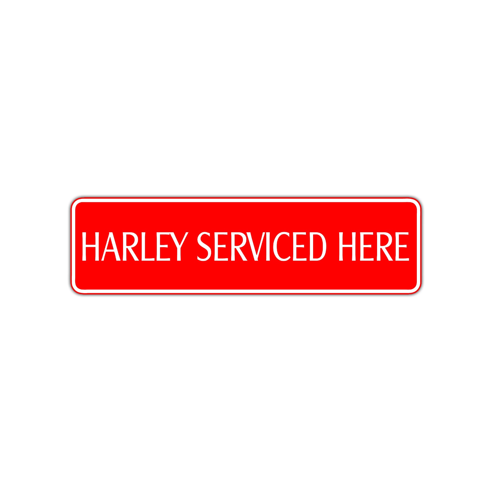 Harley Serviced Here Road Aluminum Metal Novelty Street Plate Sign Wall Gift Decor