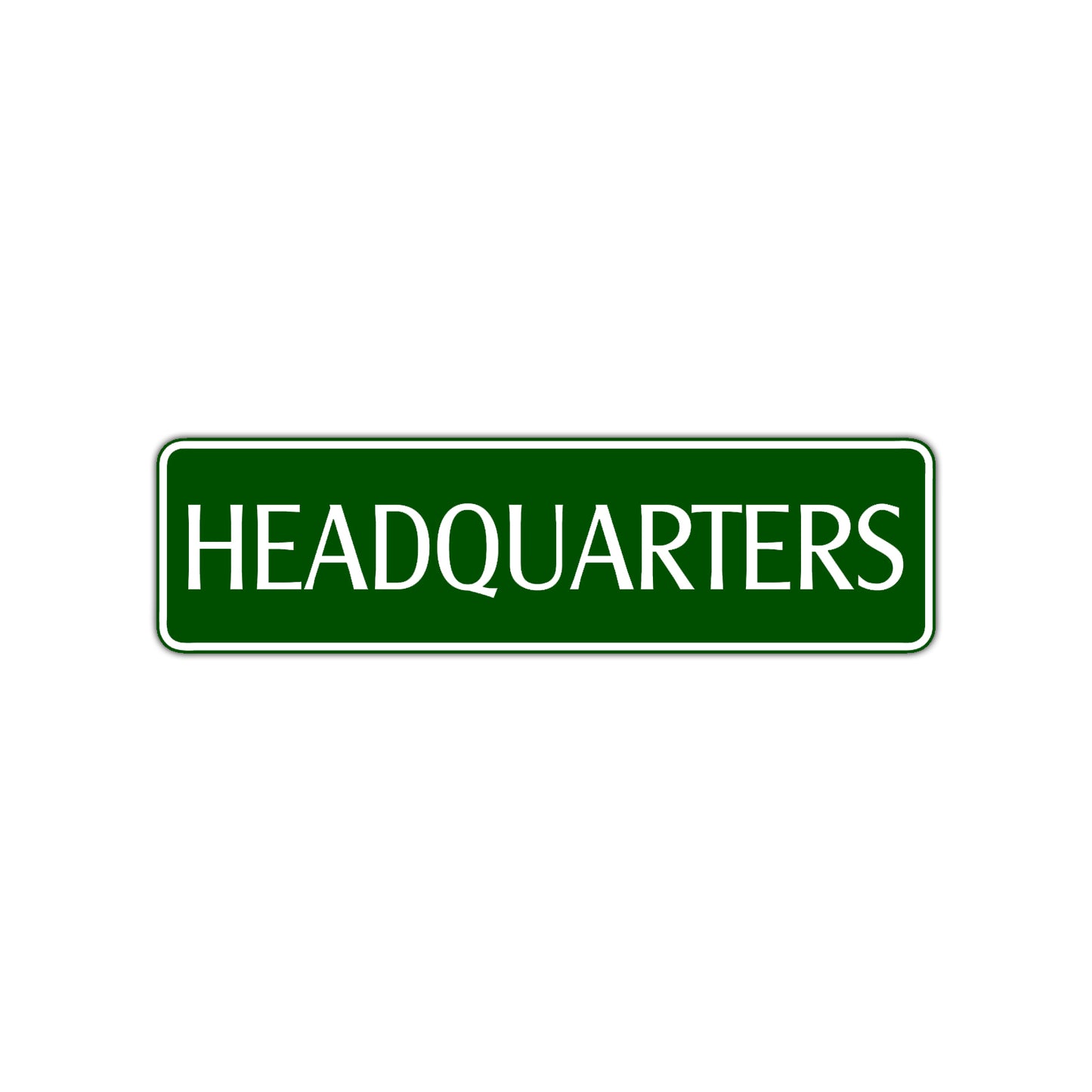Headquarters Road Aluminum Metal Novelty Street Plate Sign Wall Gift Decor