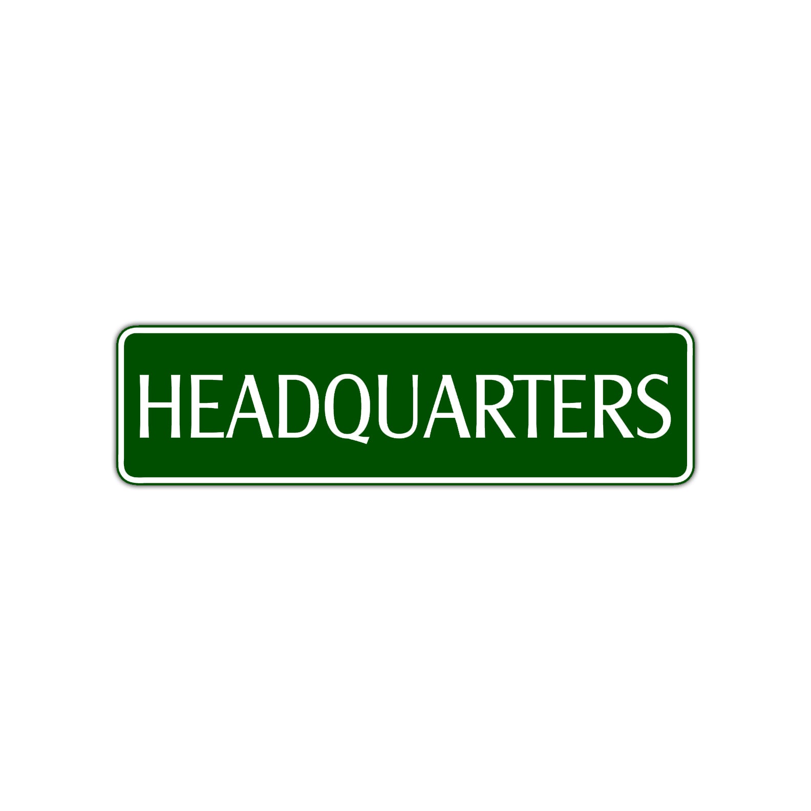 Headquarters Road Aluminum Metal Novelty Street Plate Sign Wall Gift Decor