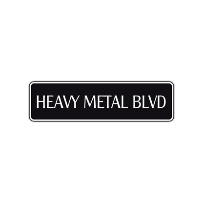 Heavy Metal Boulevard Road Aluminum Metal Novelty Street Plate Sign Wall Gift Decor