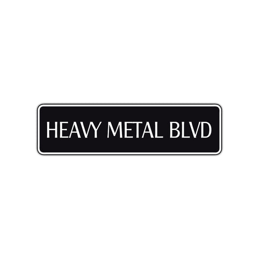 Heavy Metal Boulevard Road Aluminum Metal Novelty Street Plate Sign Wall Gift Decor