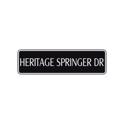 Heritage Springer Dr Harley Road Aluminum Metal Novelty Street Plate Sign Wall Gift Decor