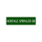Heritage Springer Dr Harley Road Aluminum Metal Novelty Street Plate Sign Wall Gift Decor
