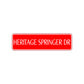 Heritage Springer Dr Harley Road Aluminum Metal Novelty Street Plate Sign Wall Gift Decor