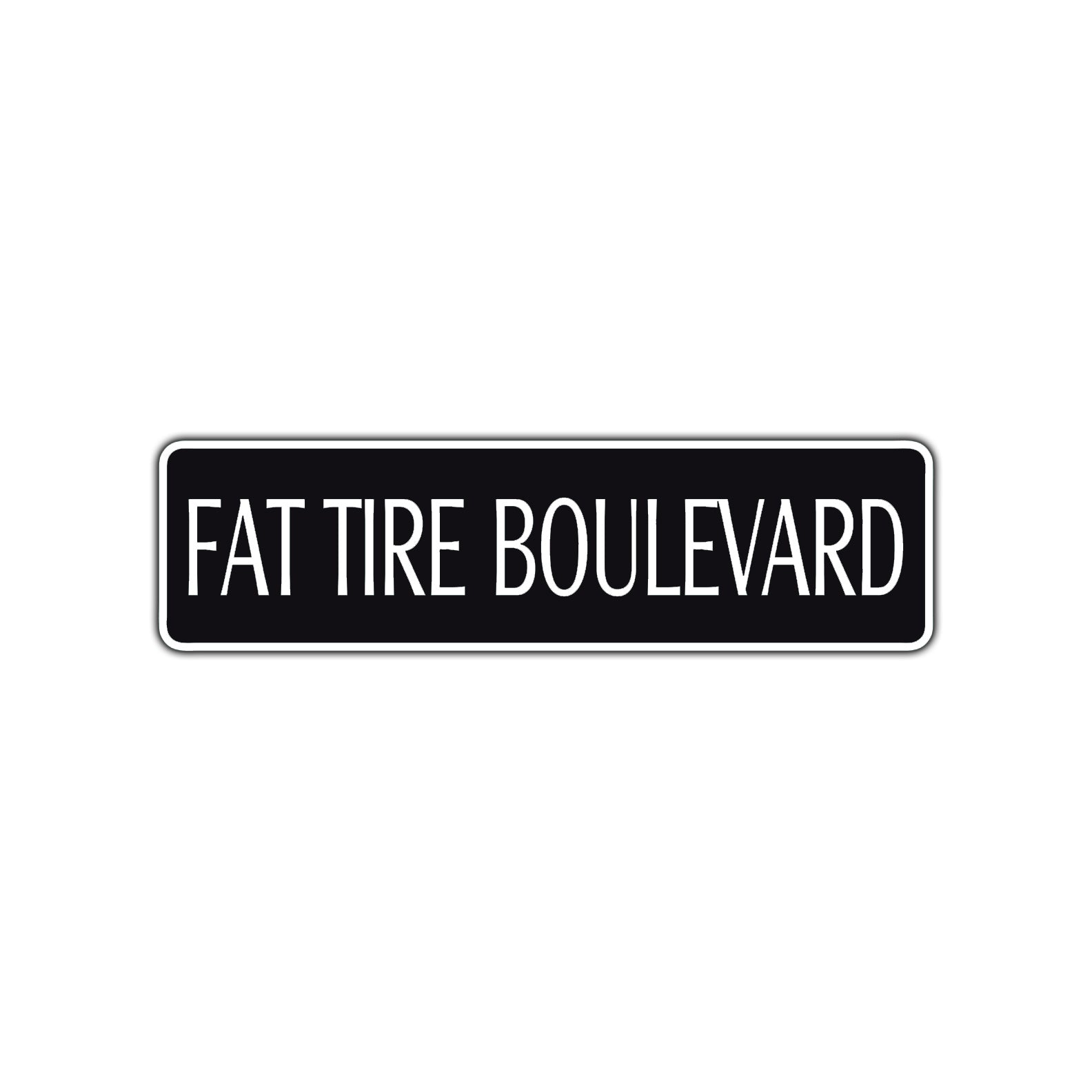 Fat Tire Boulevard Road Aluminum Metal Novelty Street Plate Sign Wall Gift Decor