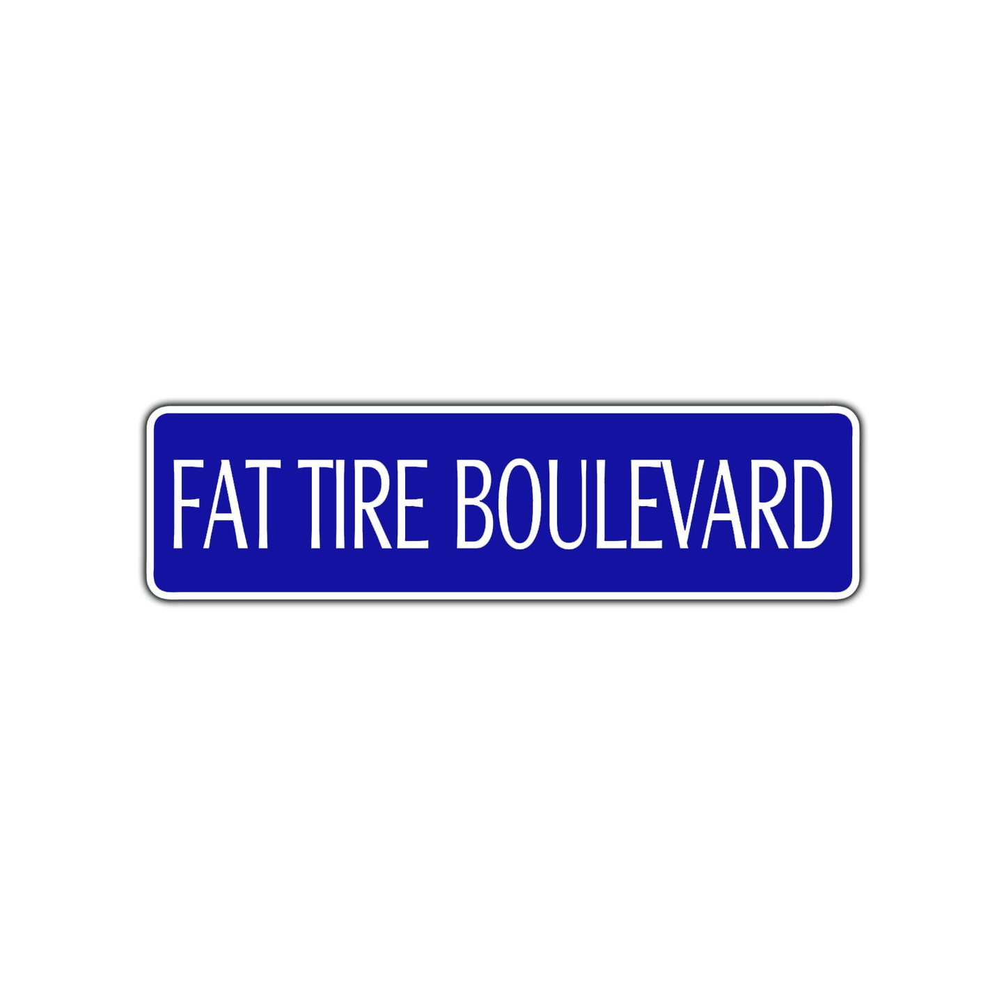 Fat Tire Boulevard Road Aluminum Metal Novelty Street Plate Sign Wall Gift Decor