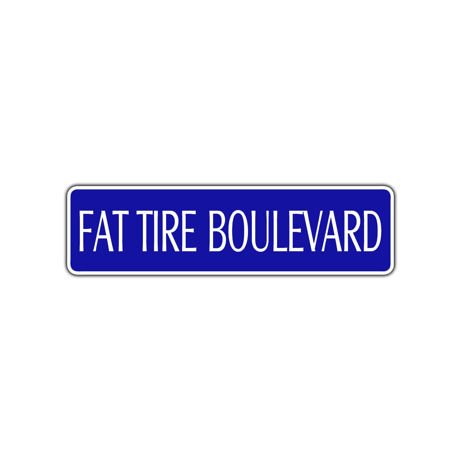 Fat Tire Boulevard Road Aluminum Metal Novelty Street Plate Sign Wall Gift Decor