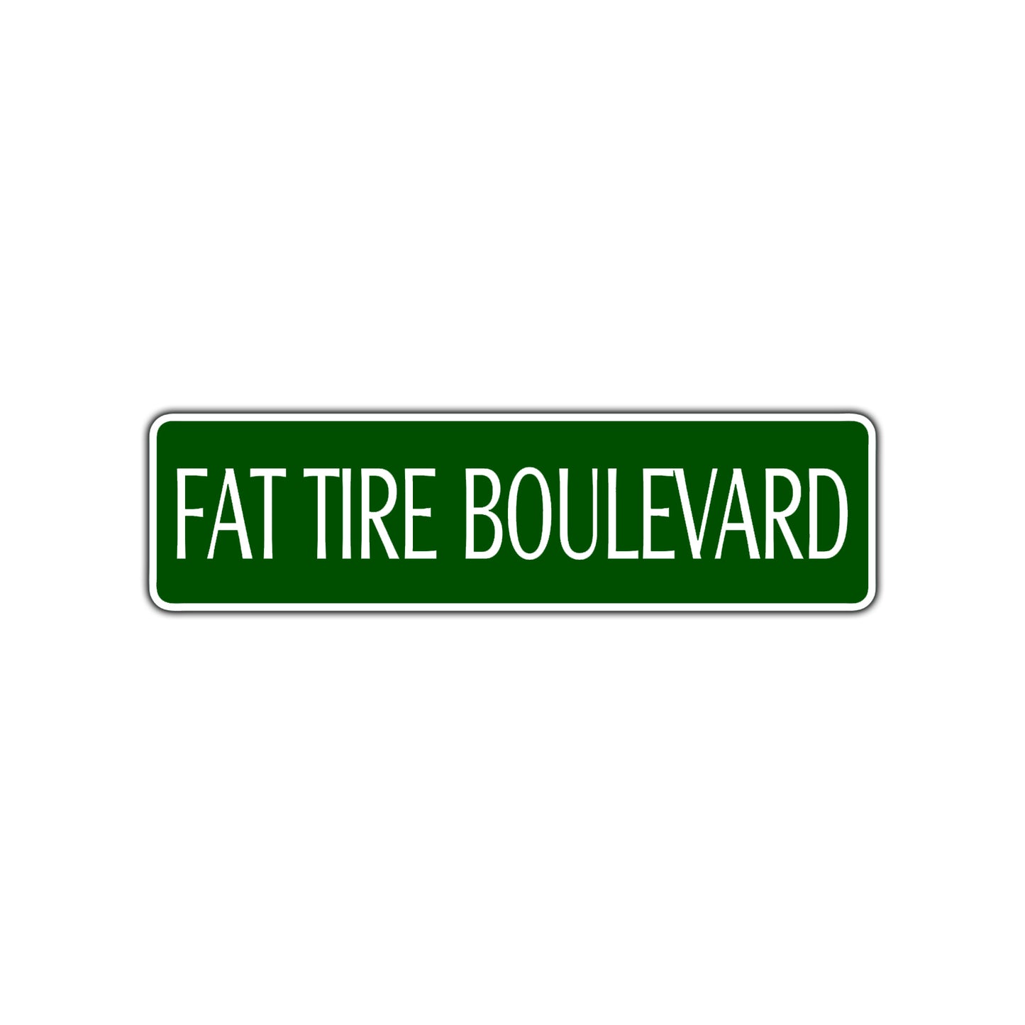 Fat Tire Boulevard Road Aluminum Metal Novelty Street Plate Sign Wall Gift Decor