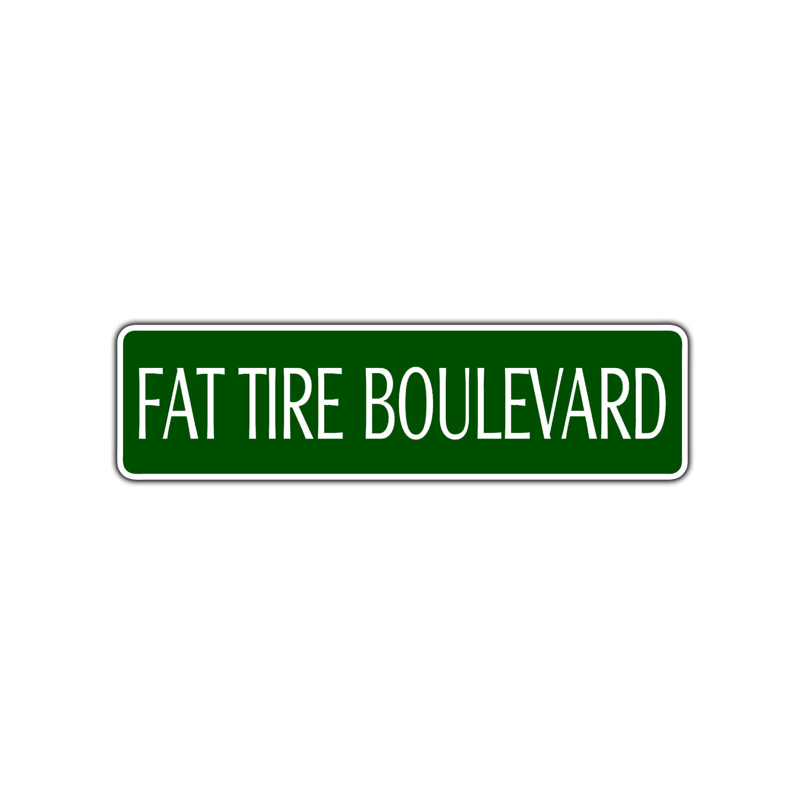 Fat Tire Boulevard Road Aluminum Metal Novelty Street Plate Sign Wall Gift Decor