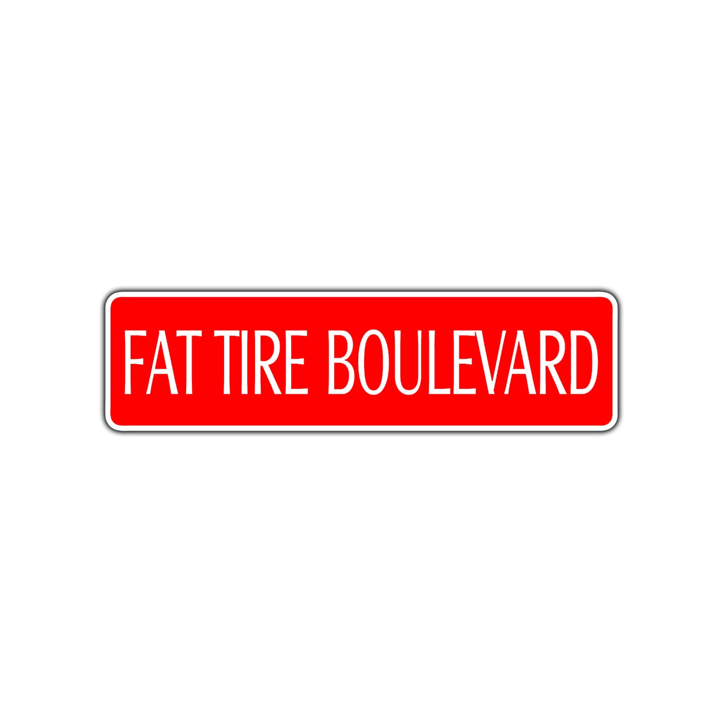 Fat Tire Boulevard Road Aluminum Metal Novelty Street Plate Sign Wall Gift Decor