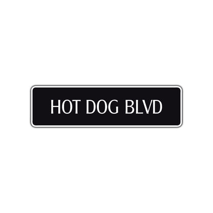 Hot Dog Boulevard Road Aluminum Metal Novelty Street Plate Sign Wall Gift Decor