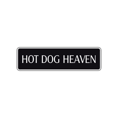 Hot Dog Heaven Road Aluminum Metal Novelty Street Plate Sign Wall Gift Decor