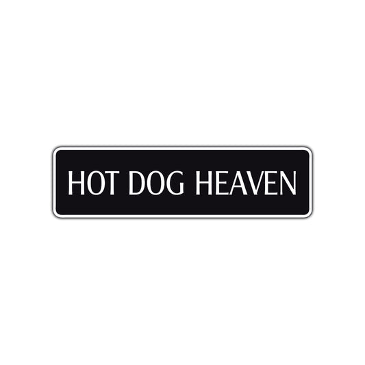 Hot Dog Heaven Road Aluminum Metal Novelty Street Plate Sign Wall Gift Decor