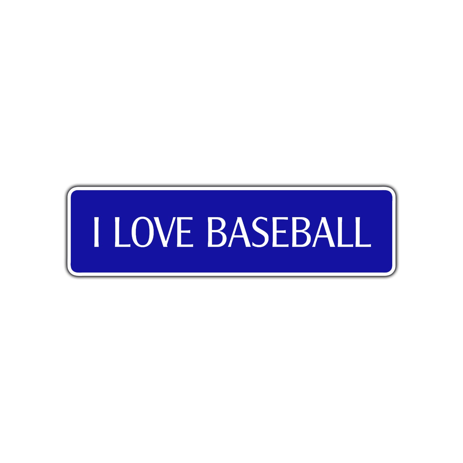 I Love Baseball Road Aluminum Metal Novelty Street Plate Sign Wall Gift Decor
