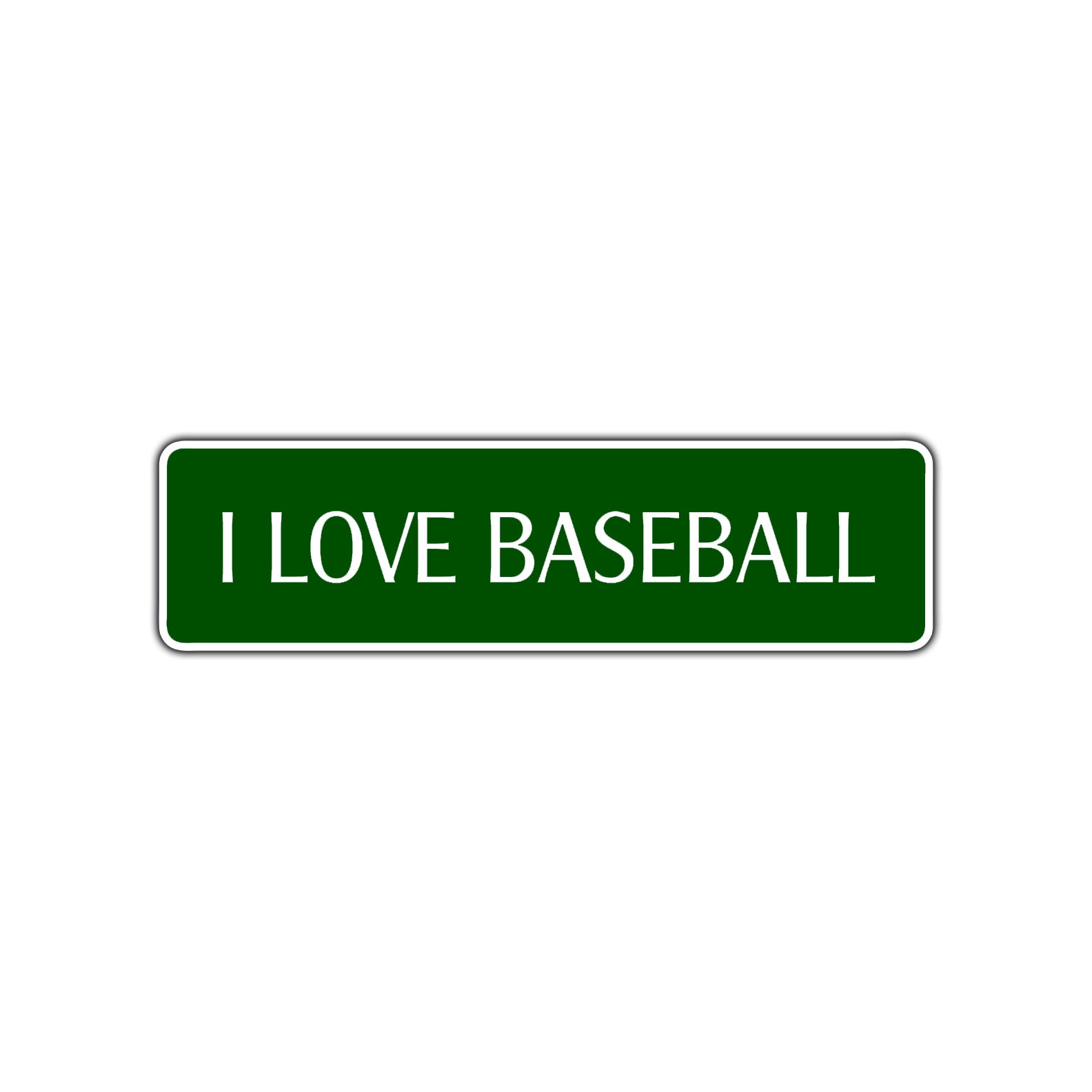 I Love Baseball Road Aluminum Metal Novelty Street Plate Sign Wall Gift Decor