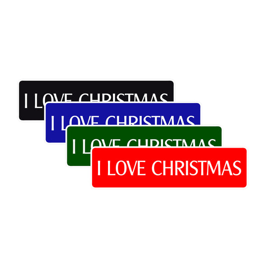 I Love Christmas Holiday Road Aluminum Metal Novelty Street Plate Sign Wall Gift Decor