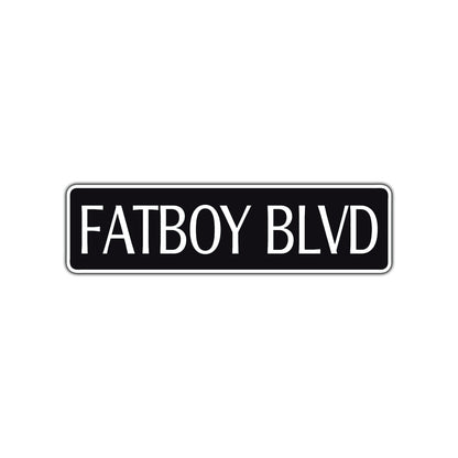 FatBoy Blvd Harley Road Aluminum Metal Novelty Street Plate Sign Wall Gift Decor