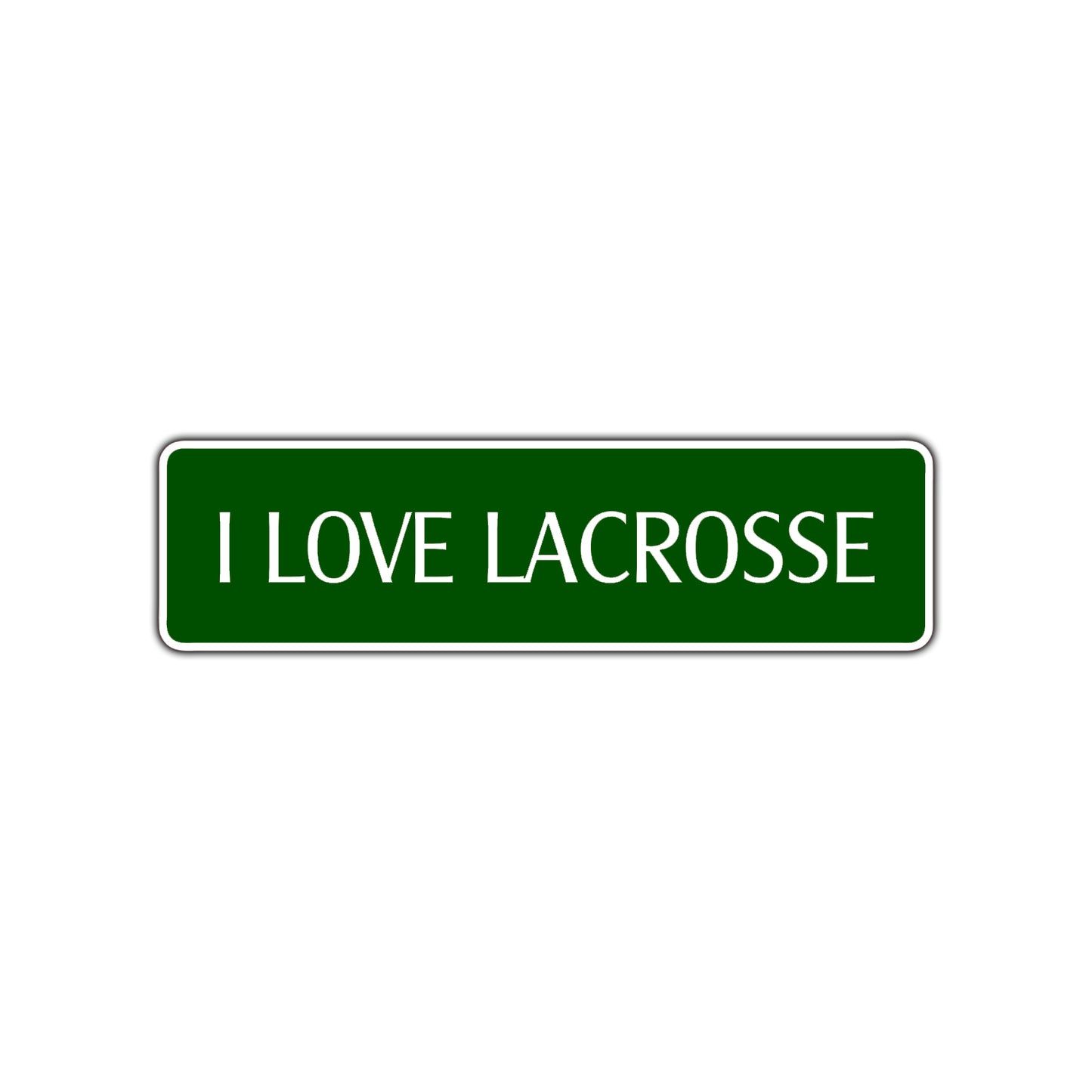 I Love Lacrosse Washington US Road Aluminum Metal Novelty Street Plate Sign Wall Gift Decor