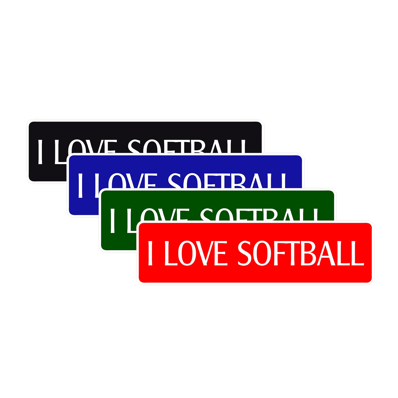 I Love Softball Road Aluminum Metal Novelty Street Plate Sign Wall Gift Decor