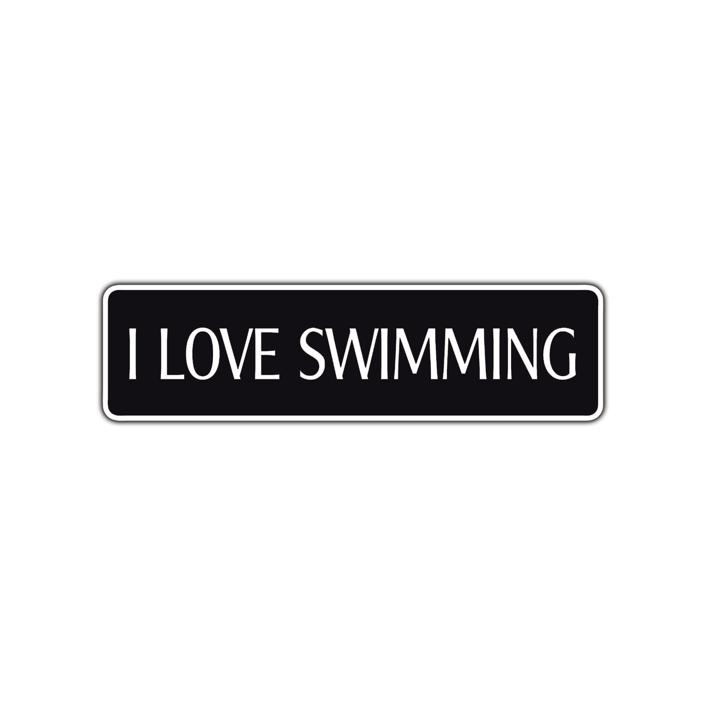 I Love Swimming Road Aluminum Metal Novelty Street Plate Sign Wall Gift Decor