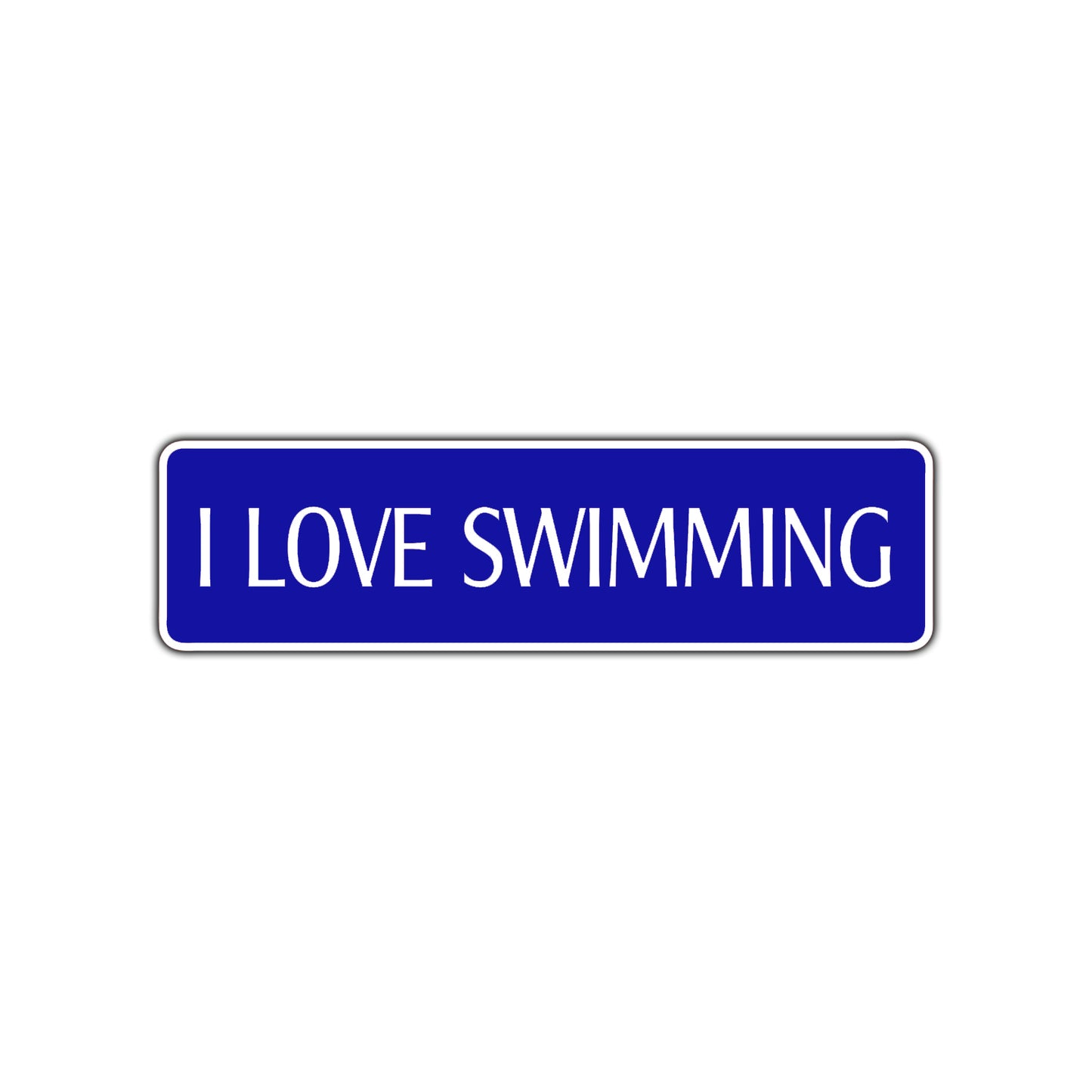 I Love Swimming Road Aluminum Metal Novelty Street Plate Sign Wall Gift Decor