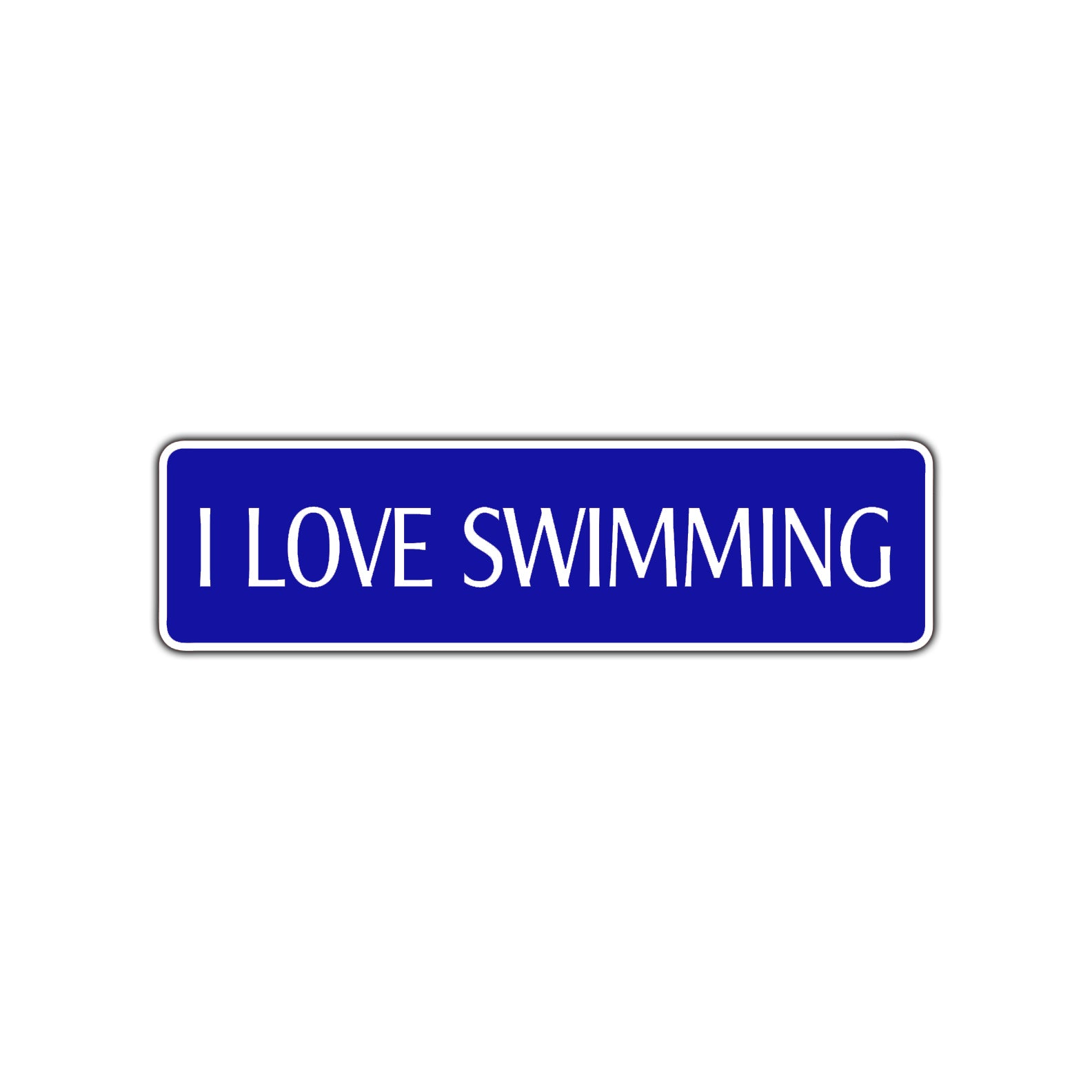 I Love Swimming Road Aluminum Metal Novelty Street Plate Sign Wall Gift Decor