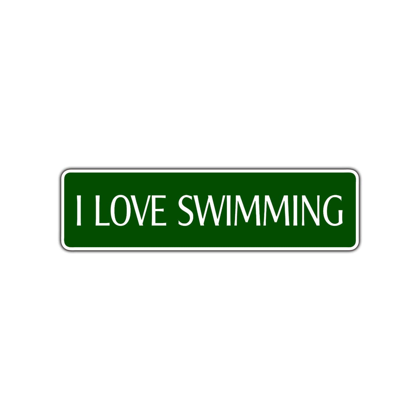 I Love Swimming Road Aluminum Metal Novelty Street Plate Sign Wall Gift Decor
