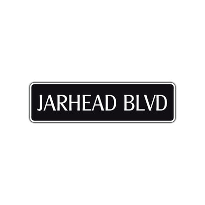 Jarhead Boulevard Road Aluminum Metal Novelty Street Plate Sign Wall Gift Decor