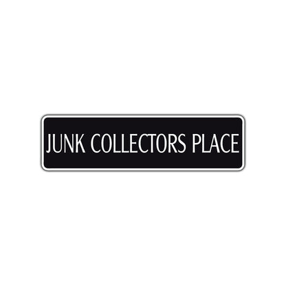 Junk Collectors Road Aluminum Metal Novelty Street Plate Sign Wall Gift Decor
