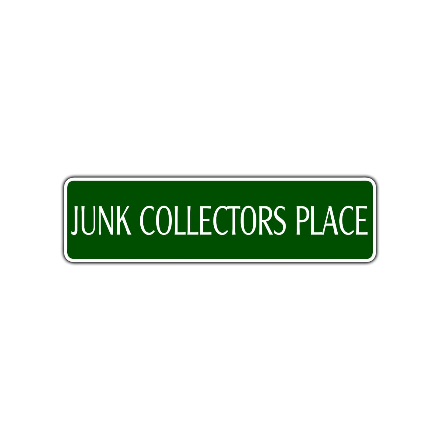 Junk Collectors Road Aluminum Metal Novelty Street Plate Sign Wall Gift Decor